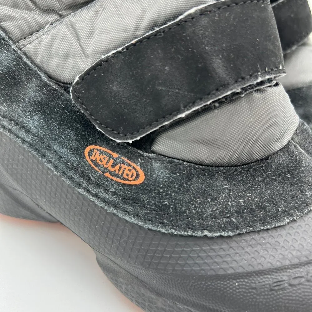 Columbia Techlite Boots Winter Snow Day Black Orange Leather Rubber size 6